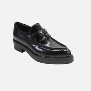 Prada Triangle Logo Loafers Pointed Shoes 39 9